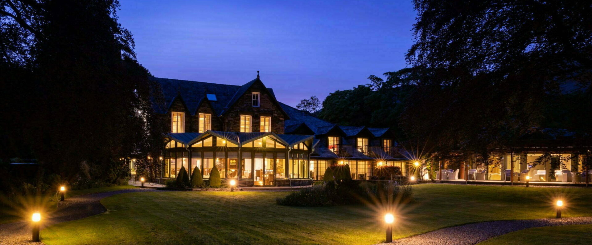 Rothay Garden Hotel at night